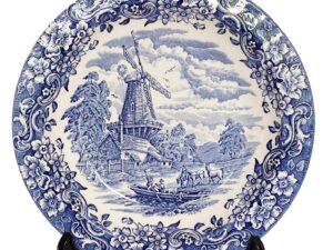 Royal Tudor Ware  plate, 17 th century England, W.N. Mellor, Ironstone, windmill, deep plate - Gina Decor