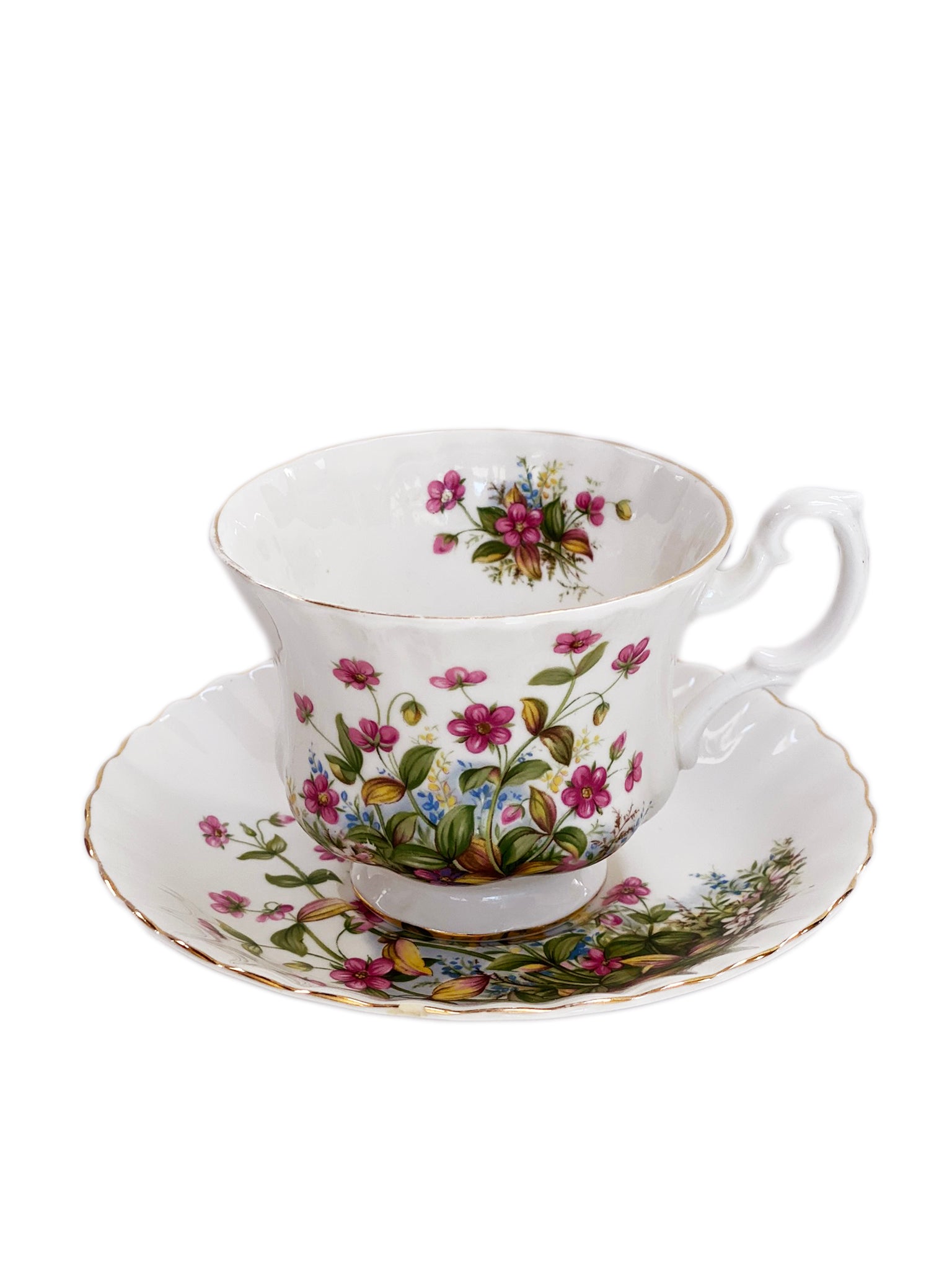 Vintage Richmond Serenity Teacup Tea Cup and Saucer Bone China - Gina Decor