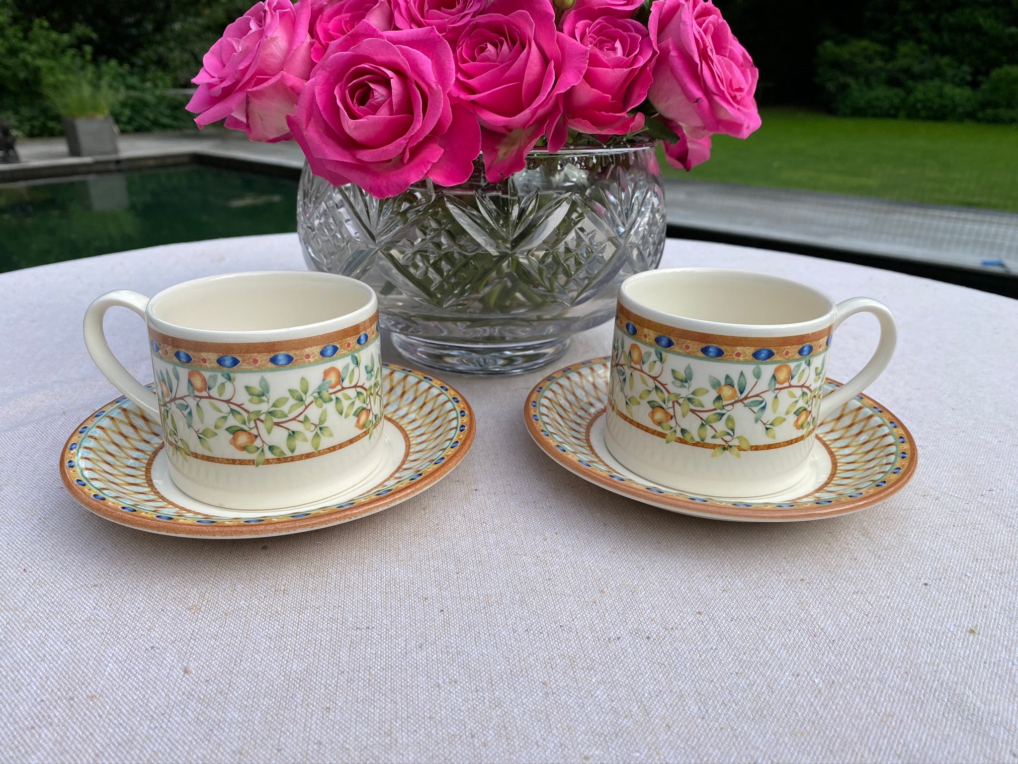 Vintage Teacups and Saucers from Creative Tableware set of 2 - Gina Decor