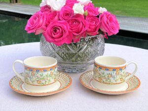 Vintage Teacups and Saucers from Creative Tableware set of 2 - Gina Decor