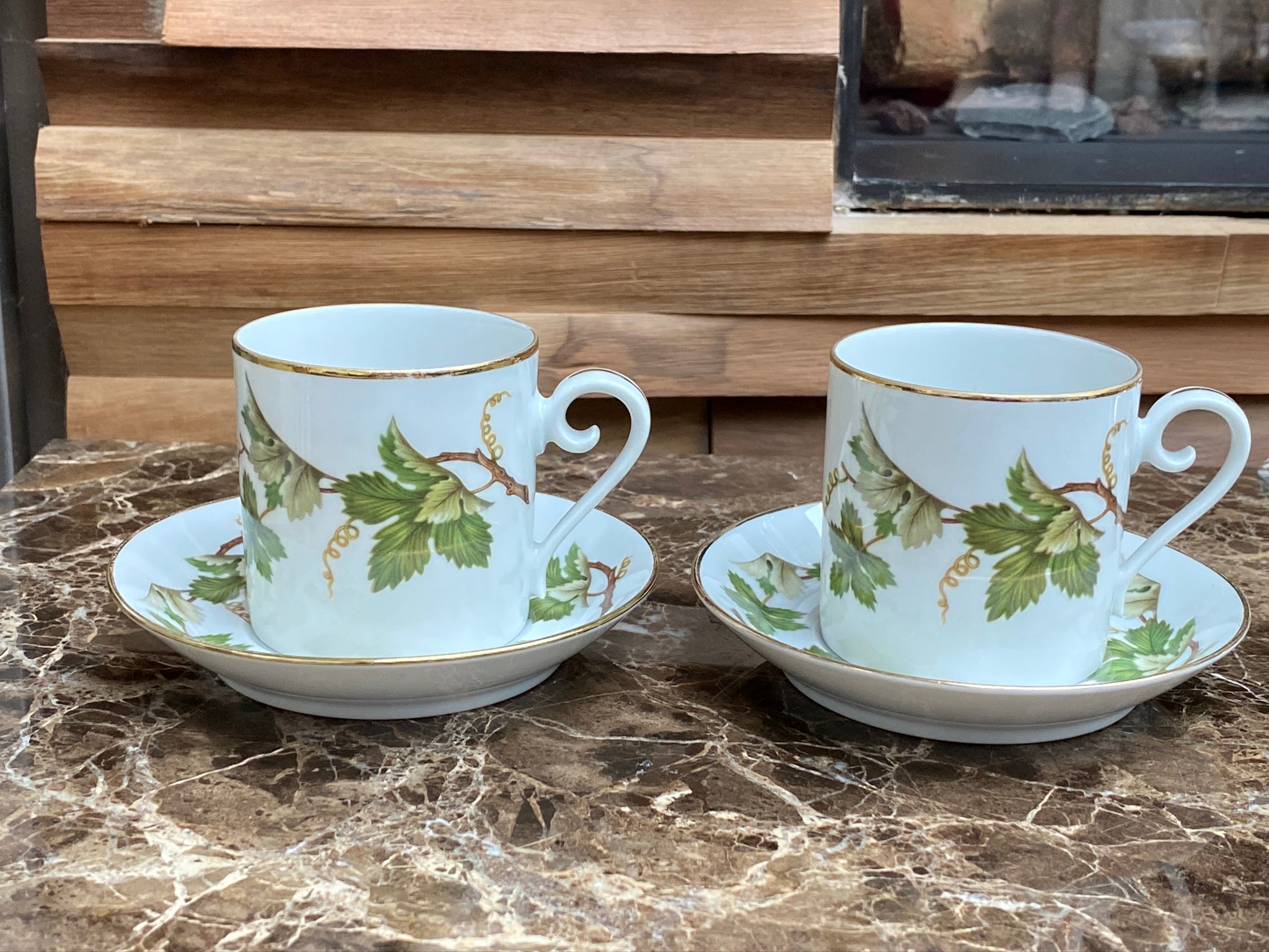 Vintage Tirschenreuth coffee cup & saucers set of 2 - Gina Decor